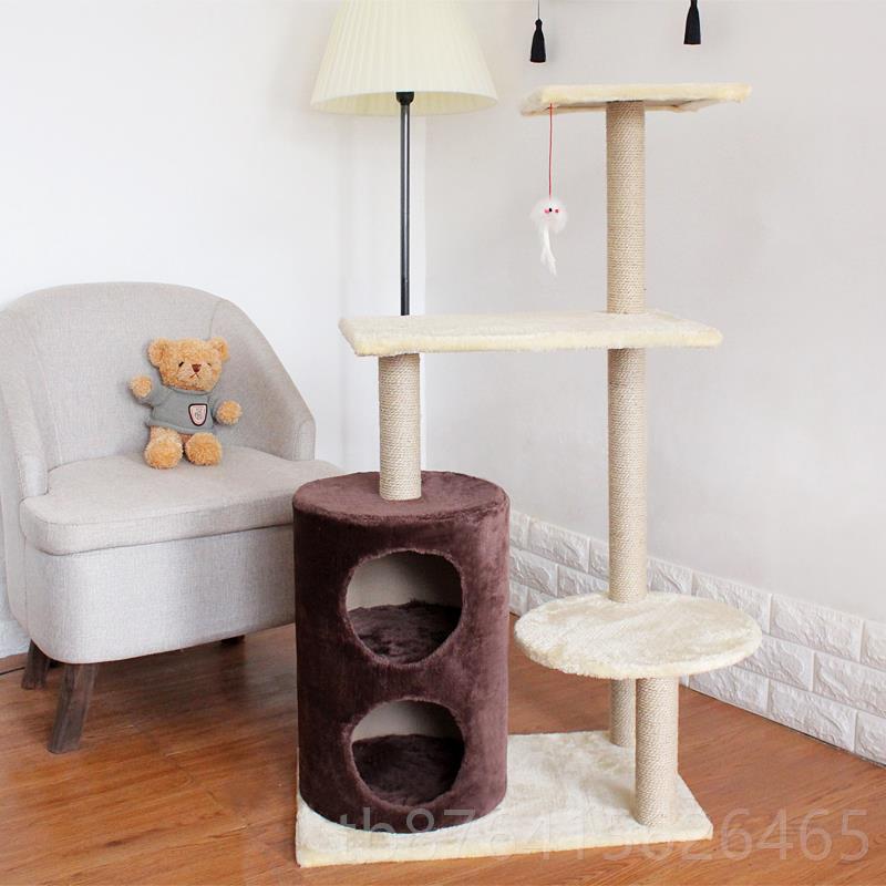 正品四季猫爬架台双层麻猫窝趣味猫树全猫抓柱猫跳玩具剑猫麻猫架