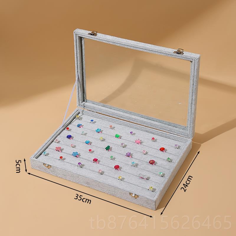 正品便雅防尘带百列位戒展示指盒耳环耳钉收纳盒戒指收纳盖箱陈道