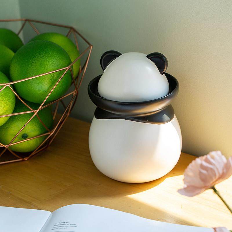 熊猫泡菜坛储物罐客厅书桌玄关摆件创意简约可爱装饰礼盒装茶叶,家居饰品,装饰摆件,淘宝优惠券,粉丝福利购,淘宝优惠卷
