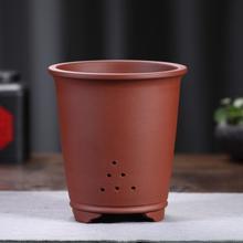 宜兴紫砂兰花盆透气高端矮兰花专用盆桌面紫砂花盆精品2021新款