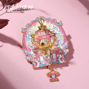 行走的徐州宝莲纳福灯笼发光冰箱贴立体磁吸宝莲寺文创旅游纪念品