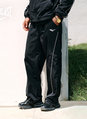 美国EVERLAST拳击美式复古休闲直筒裤假两件潮流简约宽松运动长裤