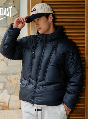 美国EVERLAST拳击高街运动700蓬90白鸭绒冬季保暖连帽羽绒服外套