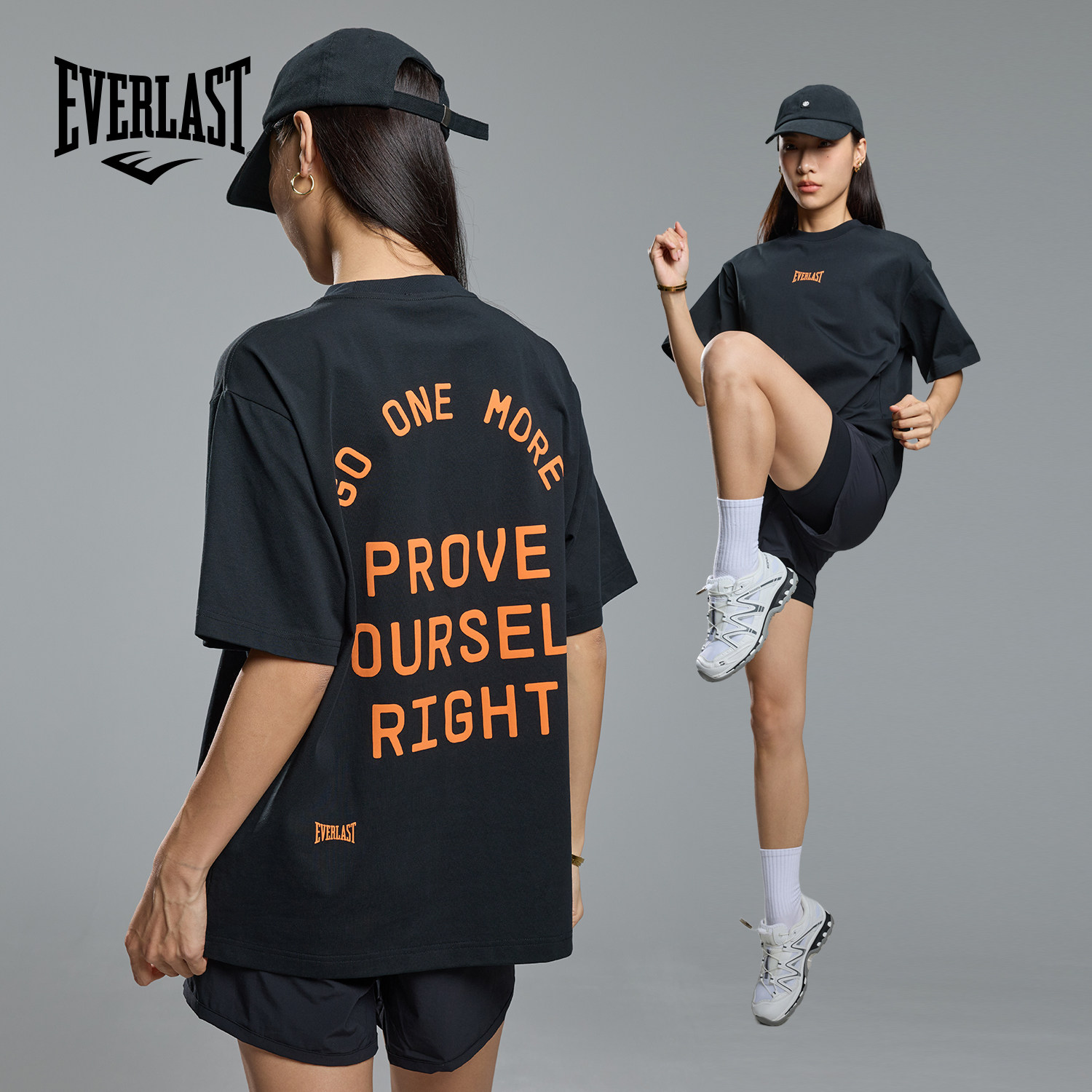 美国EVERLAST拳击训练上衣女 速干抗菌crossfit健身运动短袖t恤男