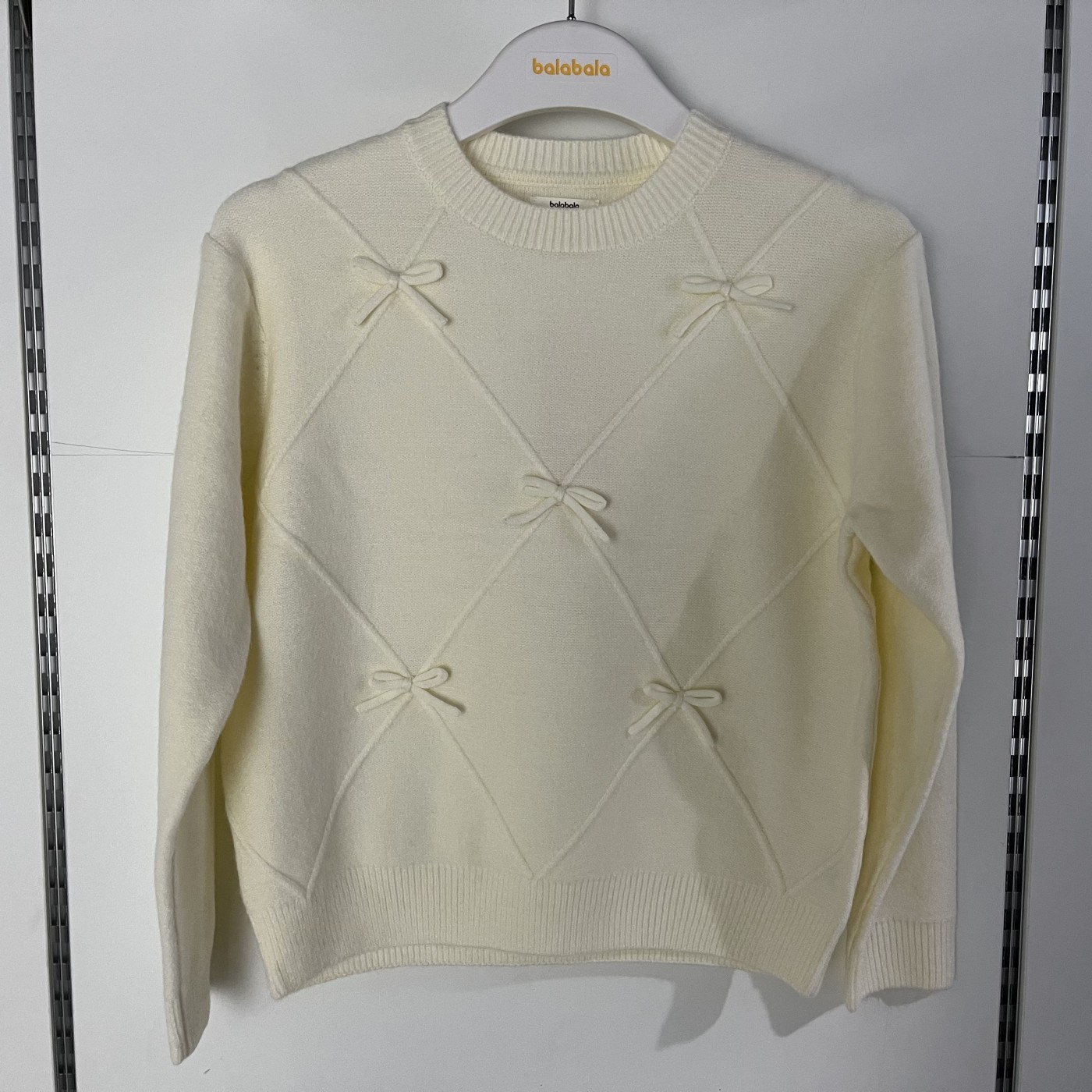 巴拉巴拉女童圆领休闲百搭针织衫毛衣2025冬装新款202425103009