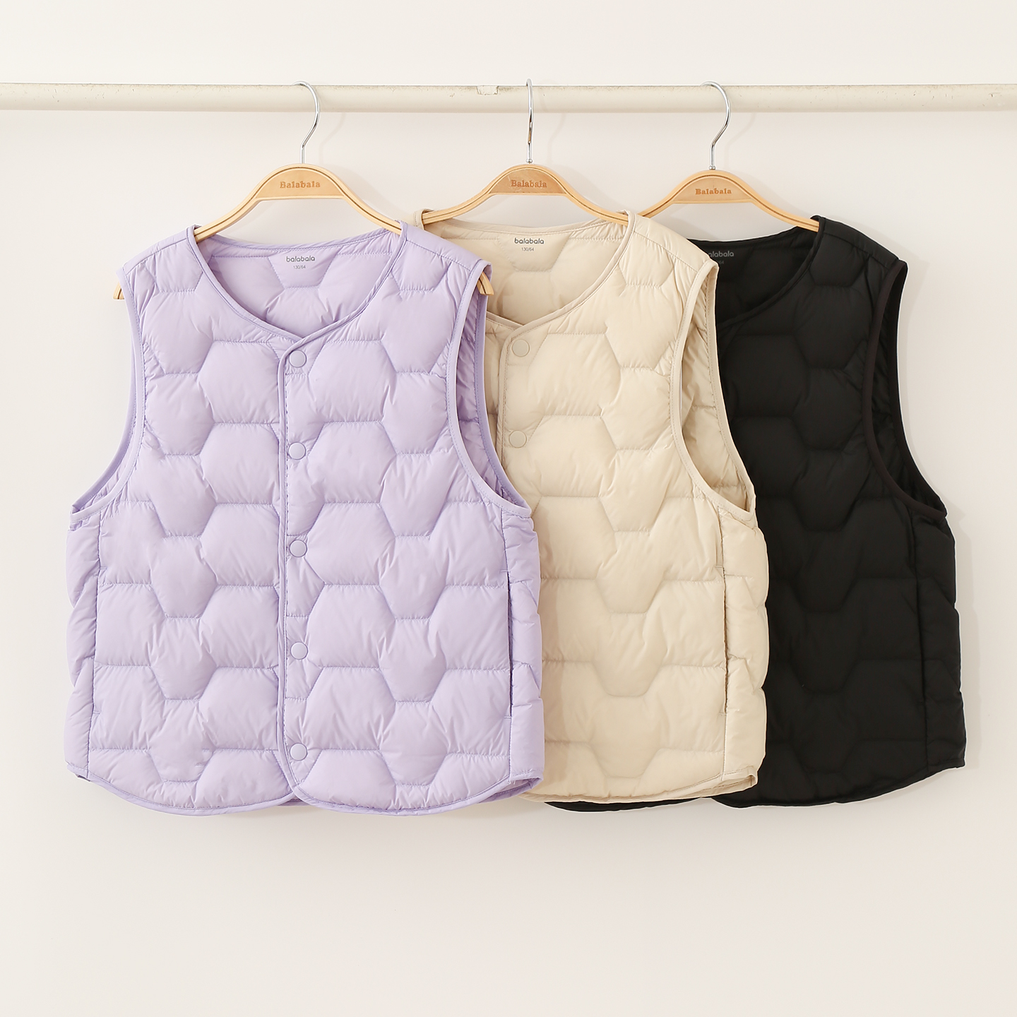 巴拉巴拉儿童羽绒马甲男女童2025冬装中大童轻薄背心202425101201
