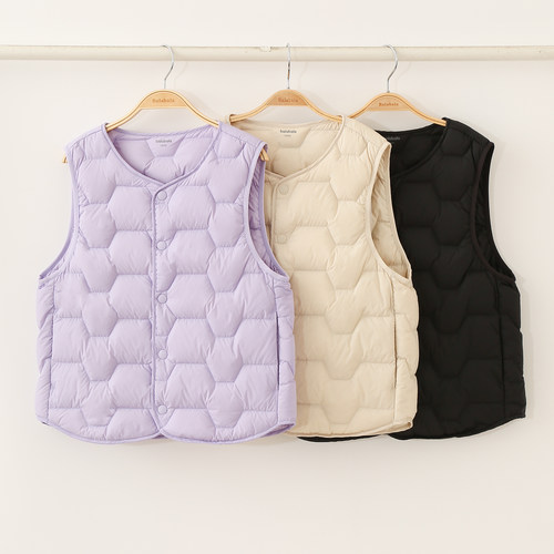 巴拉巴拉儿童羽绒马甲男女童2025冬装中大童轻薄背心202425101201