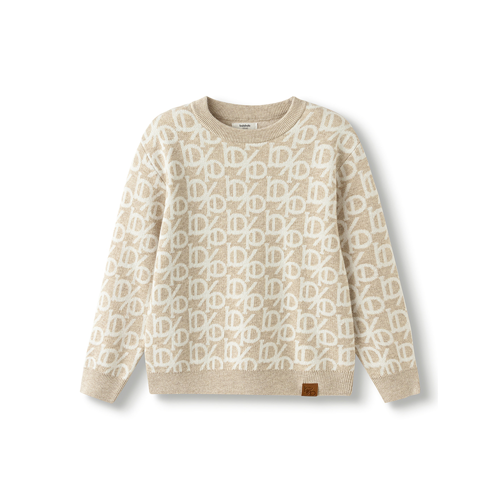 巴拉巴拉正品男童时尚毛衫2025冬季新款中童圆领毛衫202425103117