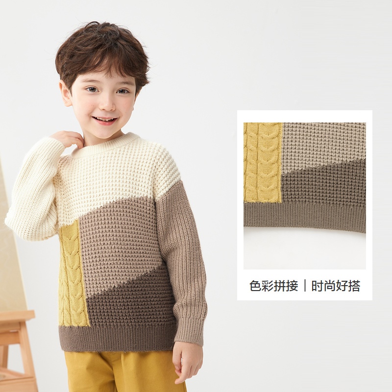 巴拉巴拉童装男童毛衣套头秋冬小童宝宝儿童针织衫208423103112