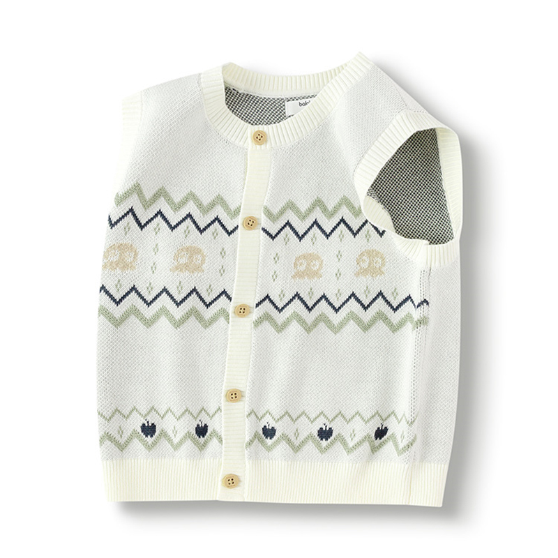 巴拉巴拉男幼小童马甲秋季卡通萌趣百搭针织背心毛衫201325101101