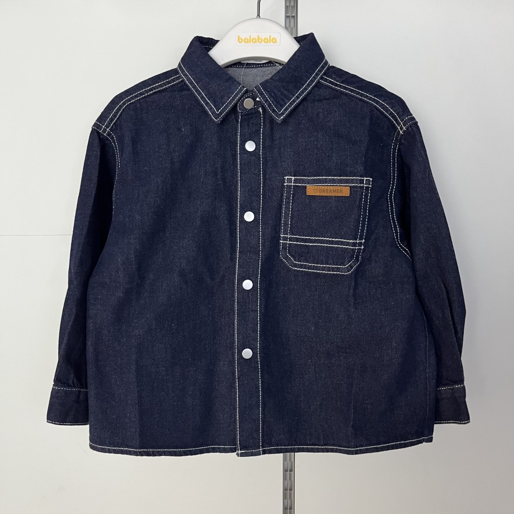 巴拉巴拉男童长袖牛仔衬衫2025秋装新款衬衣全棉上衣202325102102