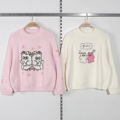 巴拉巴拉童装2025冬装新款女中幼童圆领毛衫毛衣202425103006