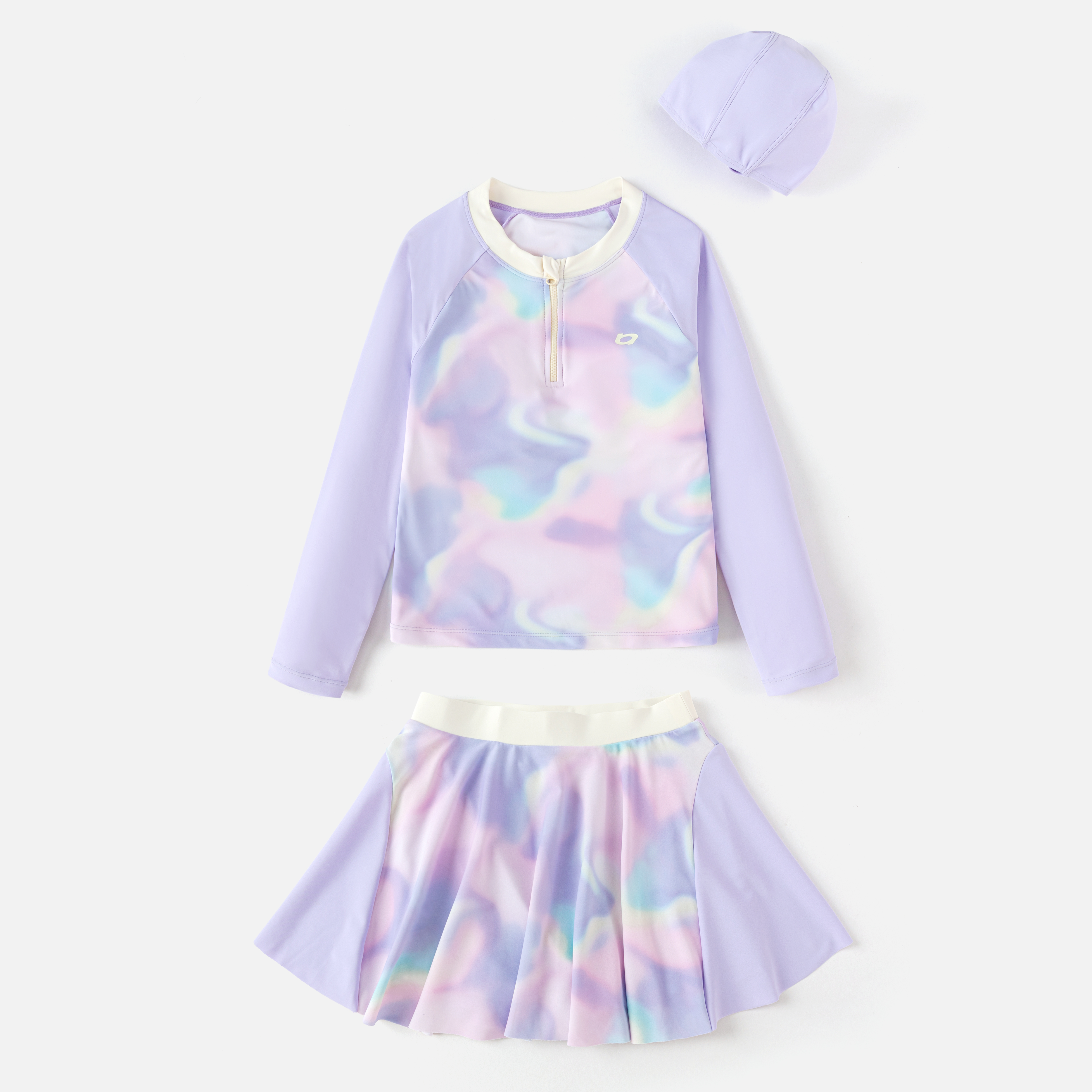 巴拉巴拉女童泳衣儿童泳装大童防晒分体甜美洋气晕染206225167010