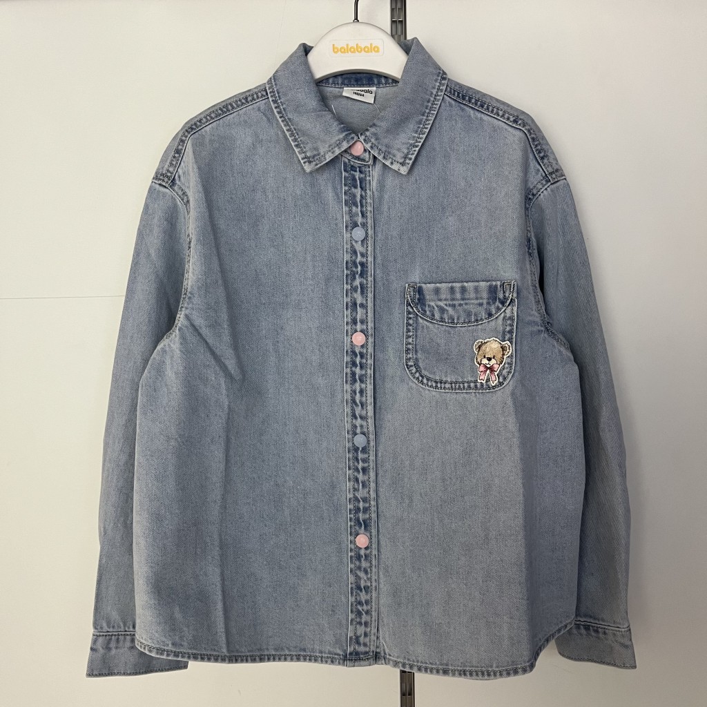 巴拉巴拉女童长袖牛仔衬衣2025秋装新款衬衫上衣休闲202325102001