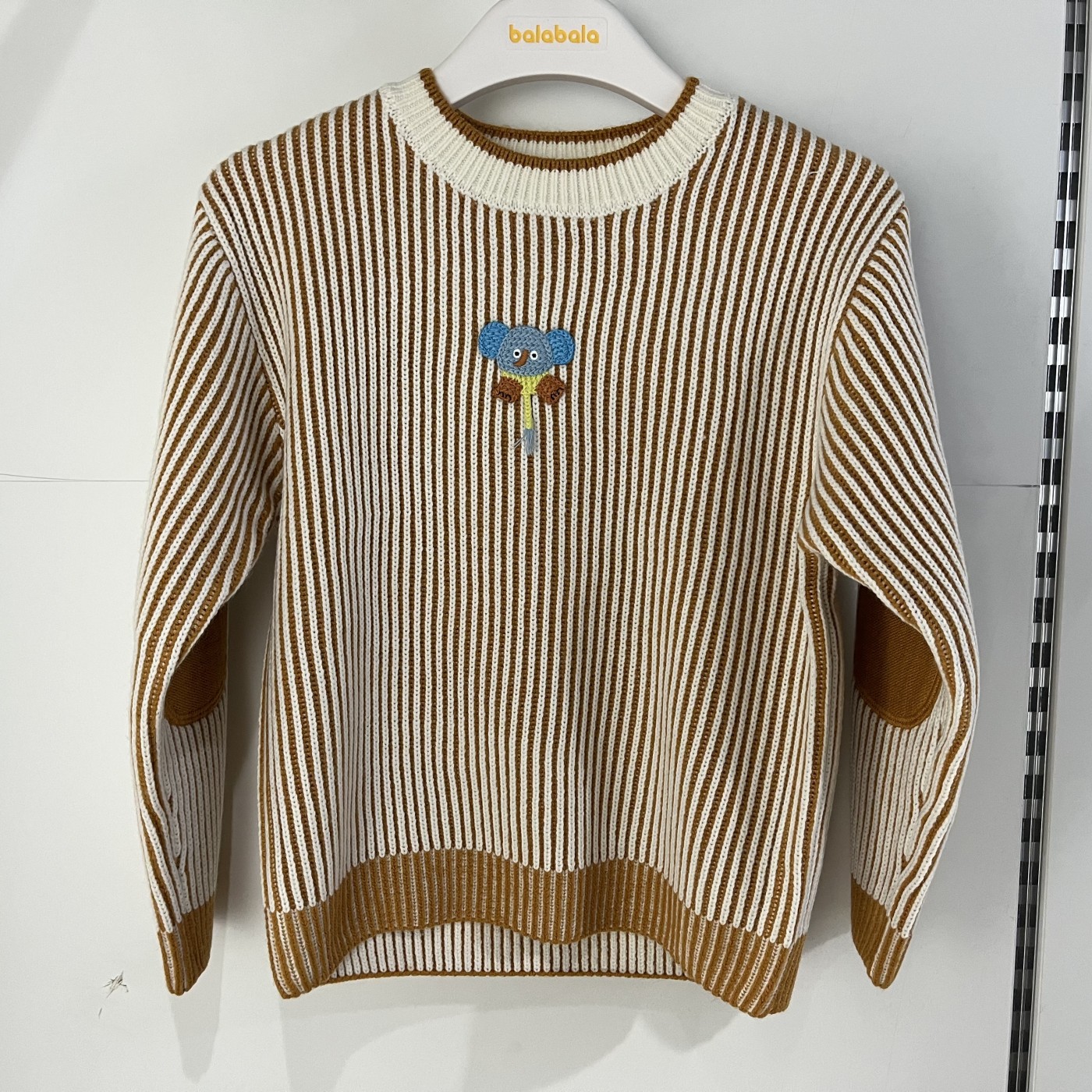 巴拉巴拉男童圆领条纹百搭针织衫毛衣2025冬装新款201425103113