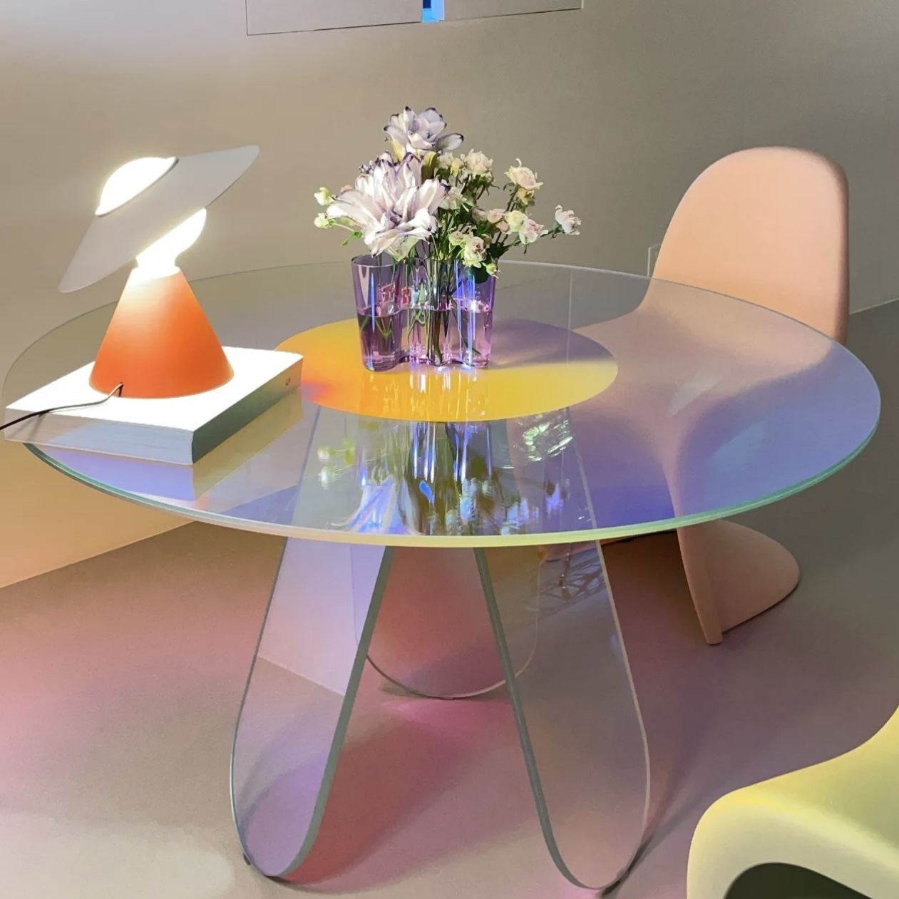 意式极简餐桌高级感玻璃餐桌