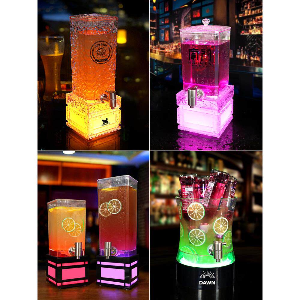 酒吧发光啤酒桶带龙头2L 3L果汁壶精酿酒桶容器扎啤泡桶网红酒炮