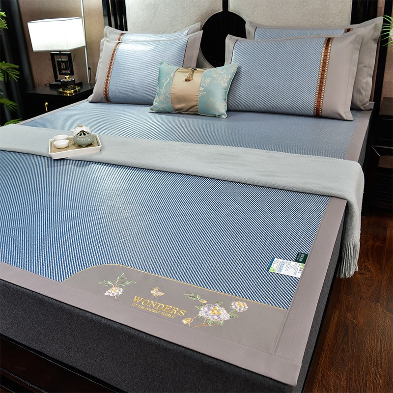 夏季高端裸睡天然冰藤席竹席床垫冰丝凉席防滑2024新款定制三件套