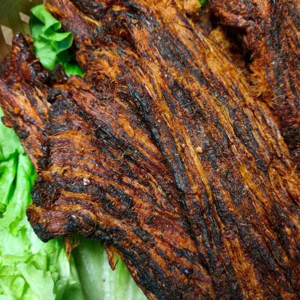 云南德宏傣族风味黄牛肉火烤小锤手撕撒撇干巴100克即食装包邮