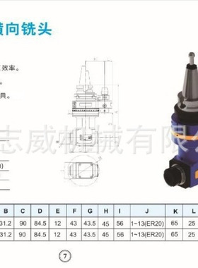 进口台湾豪力辉AHM-BT30-A04.180G铝合金90度角度头 (侧铣头)