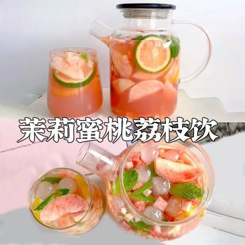 茉莉蜜桃荔枝饮柠檬夏日