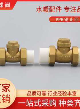 PPR铜止回阀 热熔逆流阀 卧式 单向阀 加厚20 25 3240 50 63