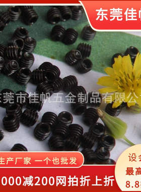 现货紧定螺丝,DIN916凹端机米M2.5系列,12.9级黑色止付螺丝