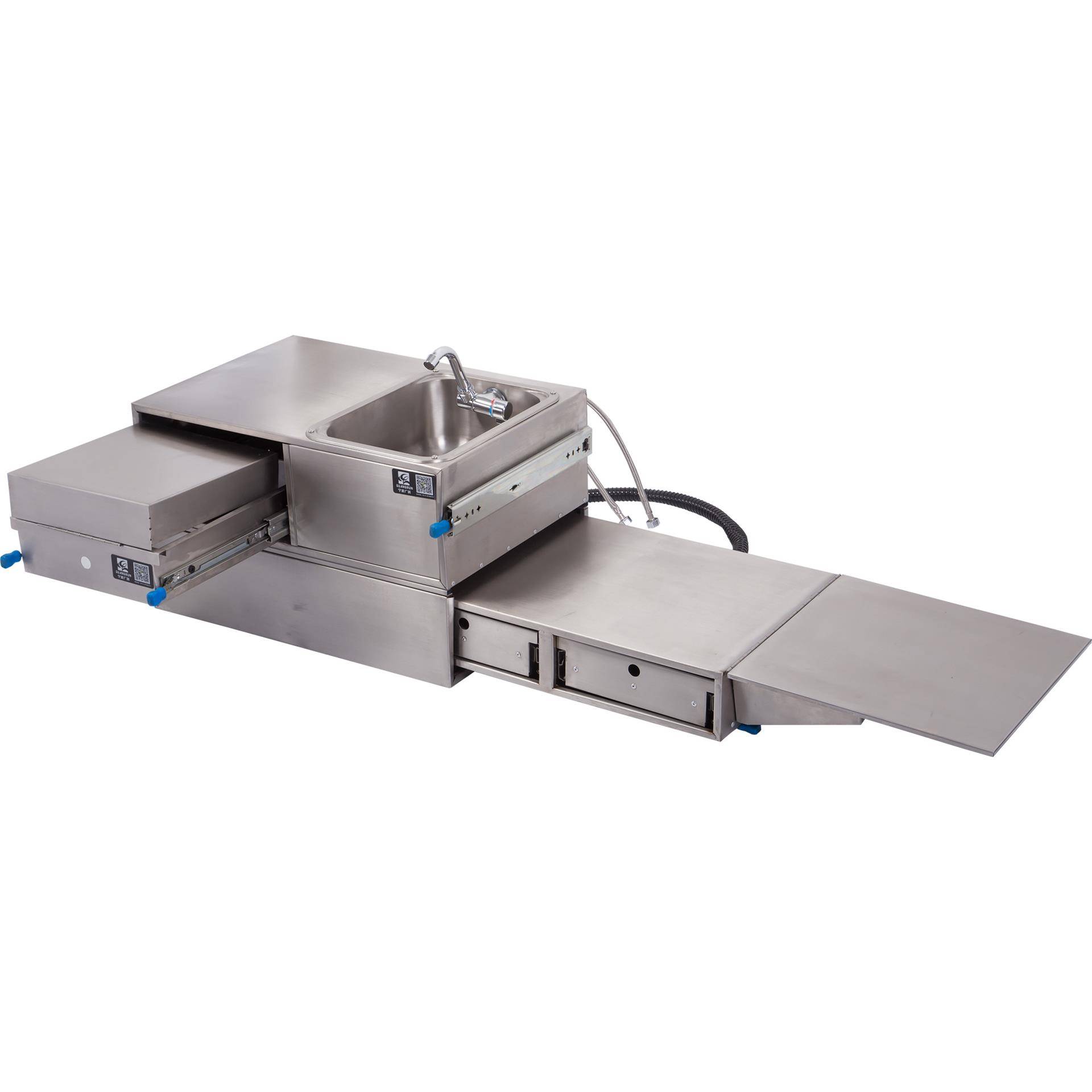 厂家直销户外游玩房车多功能一体外拉厨房抽拉炉灶带水槽GR-C013