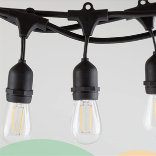 工厂直销48ft装 饰灯串E27室内外防水灯串220V欧规S14灯串跨境热销