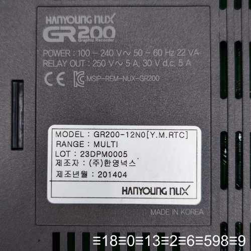 GR200-12N0，韩荣HANYOUNG NUX 高性能记