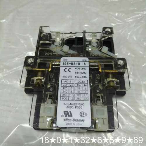 AB接触器辅助触头195-BA10A 常开,辅助