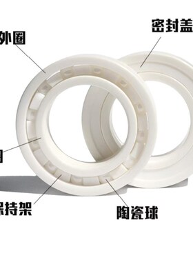 全陶瓷深沟球氧化锆轴承6900CE~6907CE抗冲击绝缘无油自润滑