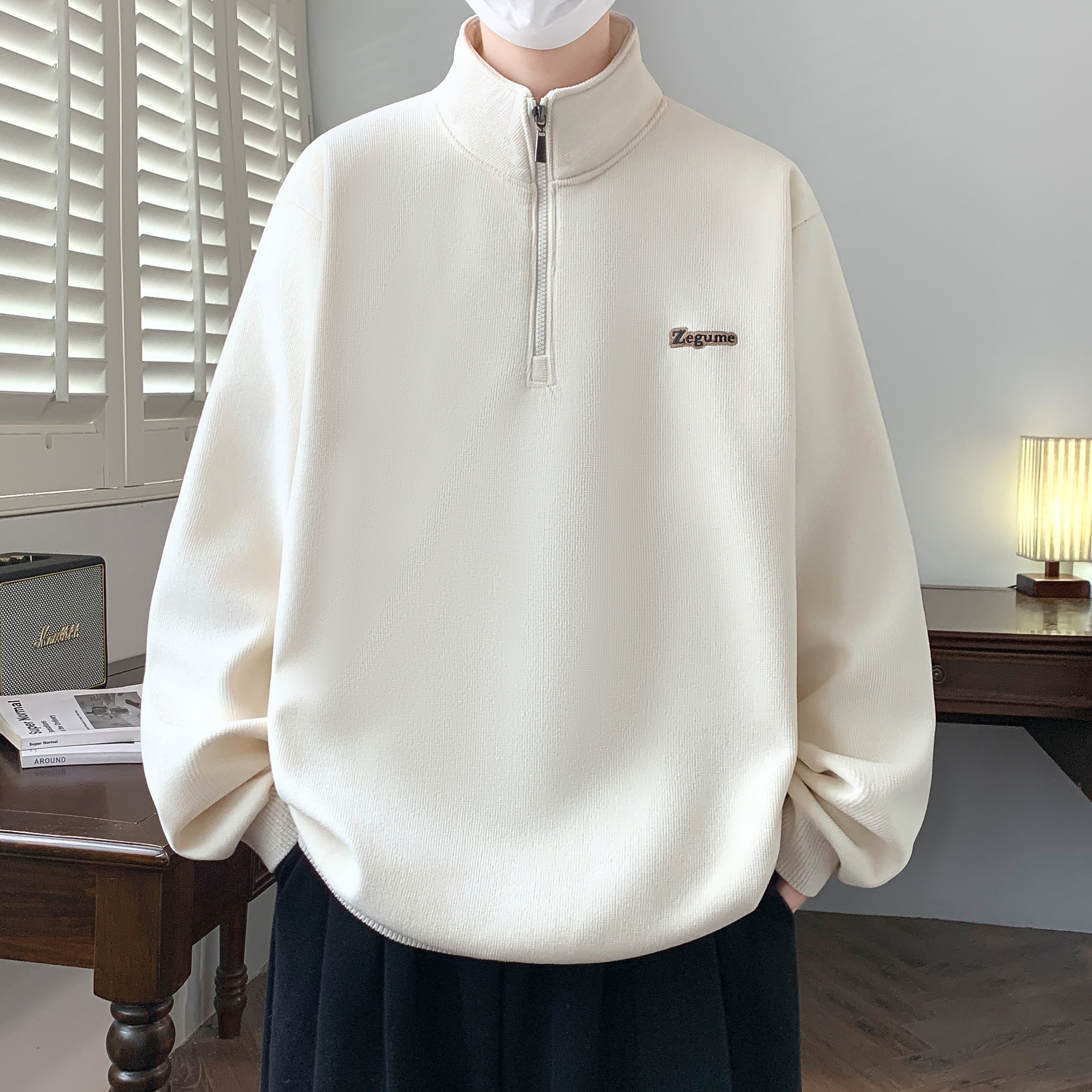 立领加绒半拉链卫衣男款加厚青少年酷帅打底衫初高中男生内搭上衣,男装,卫衣,淘宝优惠券,粉丝福利购,淘宝优惠卷