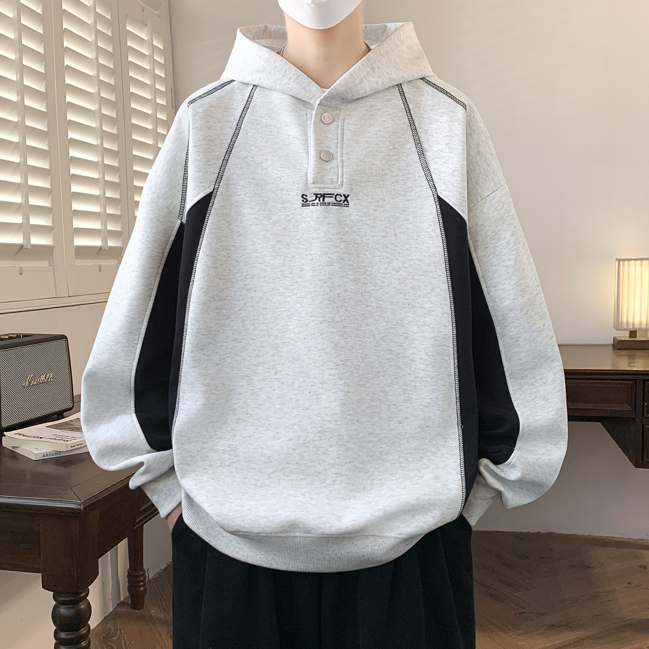 青少年卫衣男款2026新款春秋男生酷帅高级感初高中学生连帽外套