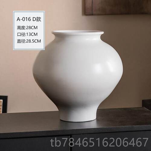 正品新中国风白色陶瓷花瓶客插花无障厅豪华高端禅宗装饰品桌面&B