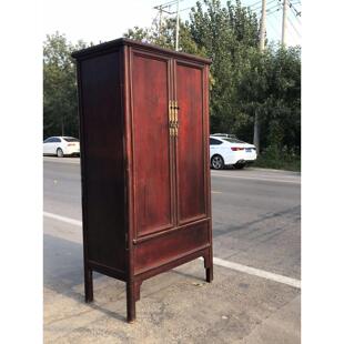 老榆木衣柜老旧物件新中式旧木柜子老衣橱旧边柜民国老收纳柜怀旧