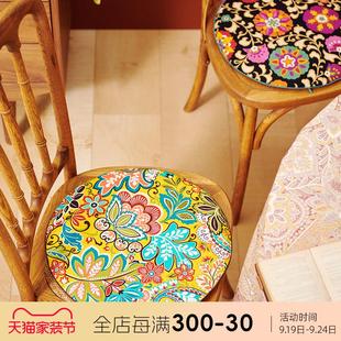 通用垫子坐椅垫女欧式 阳春小镇圆形椅垫家用加厚四季 餐桌凳子坐垫