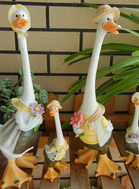 田园创意一家鸭子桌面摆件客厅户外家居饰品阳台庭院花园造景装饰