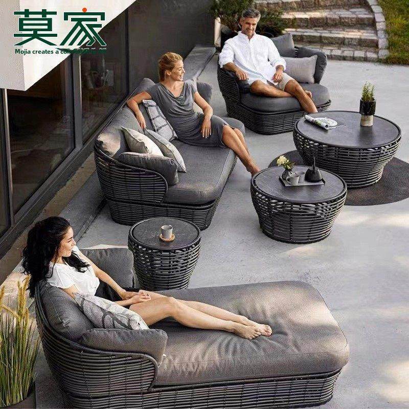 莫家户外藤编沙发室外酒店别墅设计师东南亚茶几组合庭院室外家具,住宅家具,户外沙发,淘宝优惠券,粉丝福利购,淘宝优惠卷