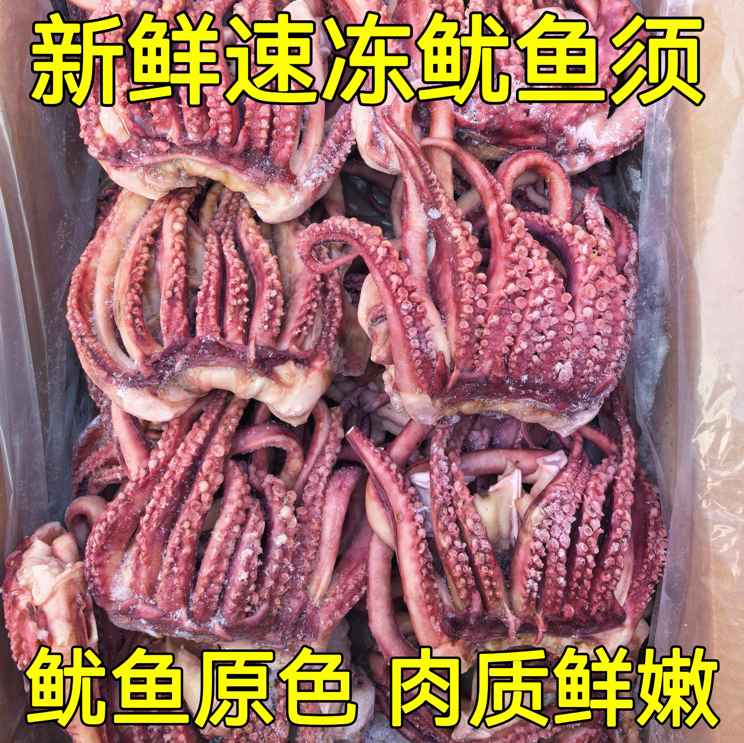 鱿鱼开片头须冷冻鱿鱼须新鲜二本足鱿鱼爪开片头海鲜铁板烧烤食材