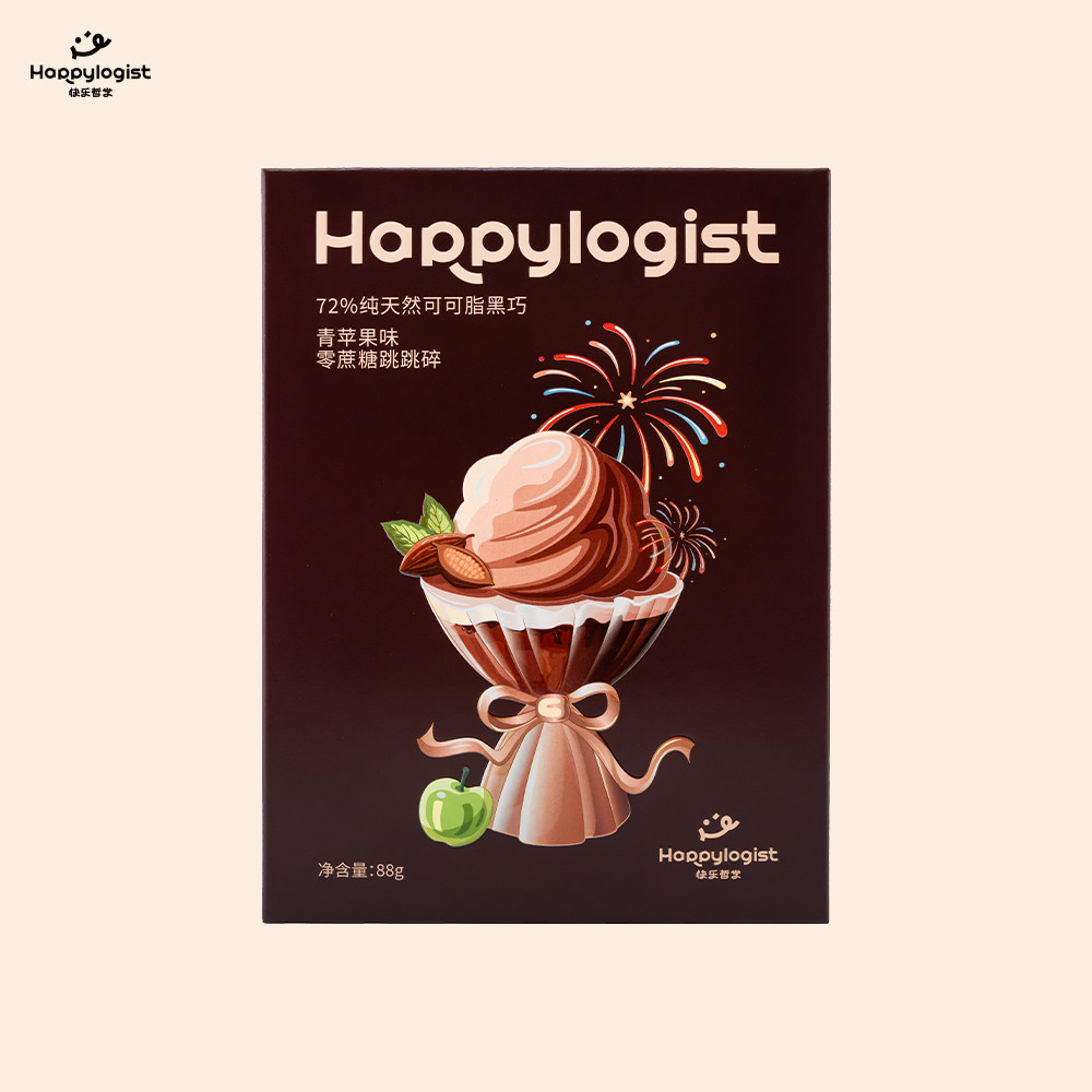 快乐哲学72%跳跳糖黑巧克力零蔗糖健康零食快乐情绪解压