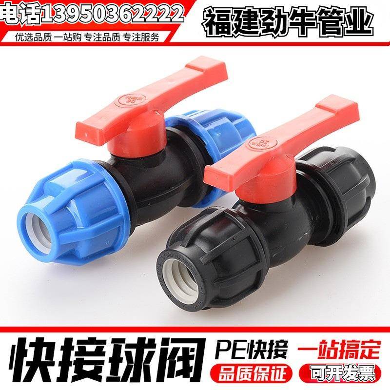 pe水管快接球阀开关快速接头抢修水塑料管活接阀门配件4分