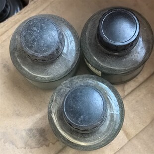 7080年代老玻璃料器墨水瓶,古董文具钢笔水瓶 老旧墨水空瓶子