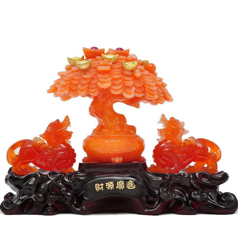 貔貅摆件招财树摇钱树发财树工艺品开业乔迁礼品客厅办公室装饰品