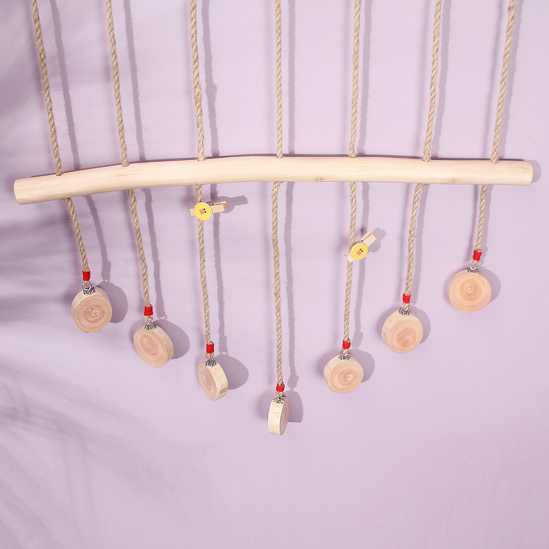 创意照片墙组合相框相架麻绳夹子原木树枝挂饰幼儿园民宿墙壁装饰