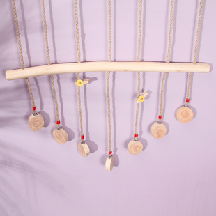 创意照片墙组合相框相架麻绳夹子原木树枝挂饰幼儿园民宿墙壁装饰