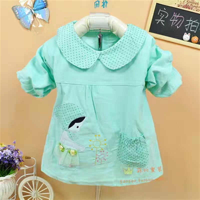 宝宝罩衣秋冬外穿洋气男女纯棉反穿衣长袖防水吃饭衣围裙画画衣