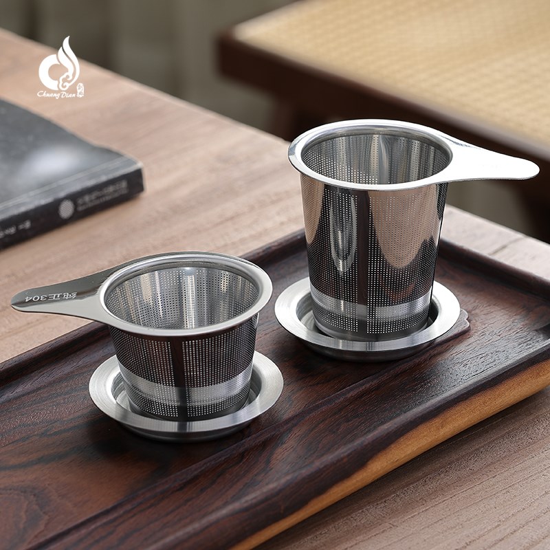 高密度304不锈钢茶漏加深茶壶水杯煮茶泡茶内胆过滤网滤茶器茶隔