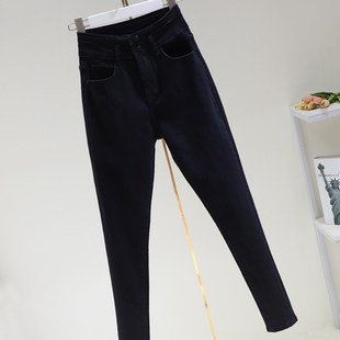 白色牛仔裤女2024年春秋新款高腰修身显瘦紧身弹力九分小脚铅笔裤