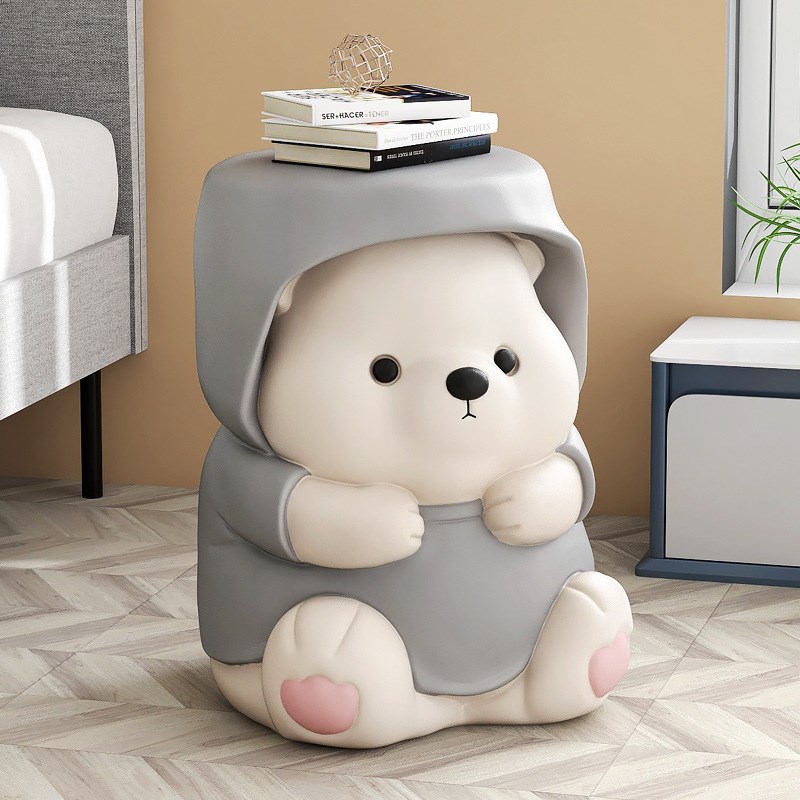 卡通熊入户玄关换鞋凳落地摆件客厅家居沙发旁床头柜乔迁新居礼物